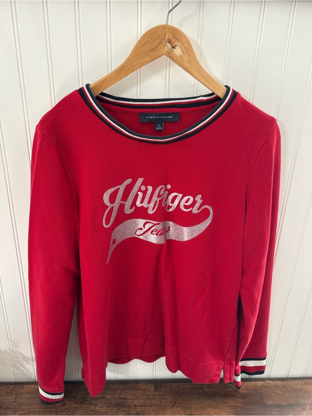 Tommy Hilfiger Women’s Red Logo Crewneck Sweater
